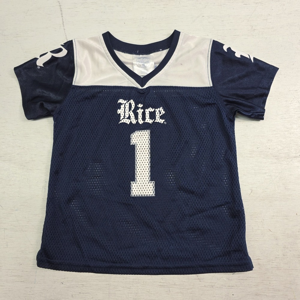 Rice Owls #1 Navy Blue NCAA Football Rivalry Mesh Jersey Toddlers Boys Sz 3T